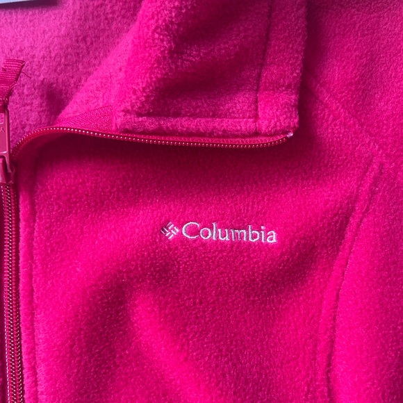 Columbia Sportswear Fleece Cherry Red Jacket Front Zipper Side Zipper Pockets XL - Picture 11 of 13